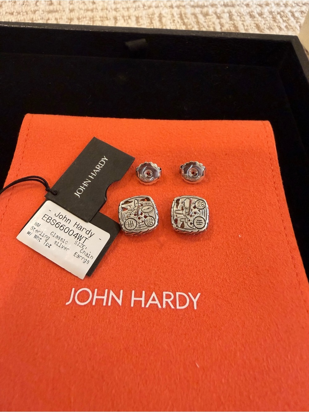 John Hardy Jewelry Set 925 Silver Topaz: earrings, ring, chain & pendant - Picture 11 of 16